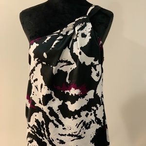 Multi-color one shoulder blouse/tank